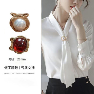 Fashionable Oversized Buckle For Coat <b>Belt</b> Scarf Shawl White <b>Red</b> Adjustable Collar Size Four Seasons Unisex - Product Image 1