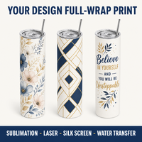 Gobelet de voiture en acier inoxydable 304 de 20 oz, à double paroi, isolé sous vide, avec couvercle à paille et couvercle rabattable, design personnalisé, sublimation blanche