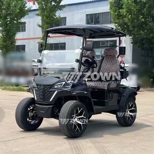 Voiturette de golf électrique noire de style urbain, 2 places, toit rigide, véhicule utilitaire de loisirs - Product Image 5