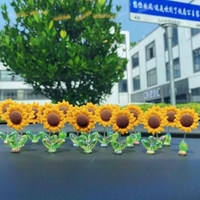 Mignon Bobblehead Tournesol Voiture Bobblehead Ornements Guérir Fleurs Fraîches Voiture Center Console Rétroviseur Décoration