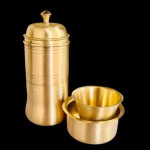 Ensemble filtre à café et Dabara en cuivre gravé fait à la main Vedela Naturals - Product Image 1