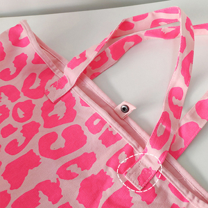 Bolsos de hombro informales con estampado de guepardo grandes para mujer al por mayor, bolso de mano de lona de leopardo rosa de gran capacidad - Product Image 5