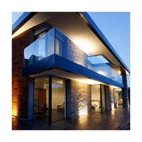 Système de balustrade en verre sans cadre avec base en aluminium, design moderne, montage au sol pour villa/bureau/hôtel