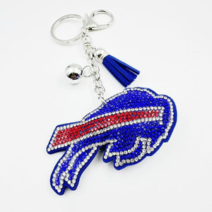 Porte-clés NF Bling avec logo d'équipe en strass Buffalo Bills Packers Dodgers Patriots Cubs Chiefs Cowboys, breloque en cristal pour les fans et les matchs - Product Image 2