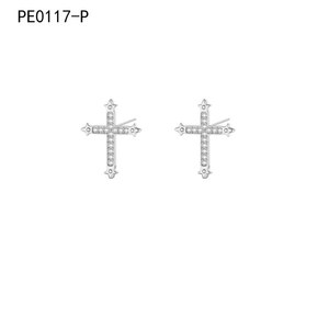 ต่างหูแฟชั่นประดับเซอร์โคเนียสตั๊ด PE0117 สำหรับผู้หญิงเครื่องประดับคุณภาพสูง - Product Image 1