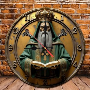 Round Wooden Wall <b>Clock</b> 25x25Cm Luxury Natural Wood Quiet Non Ticking Home Villa Living Room Decor <b>Clock</b> - Product Image 4