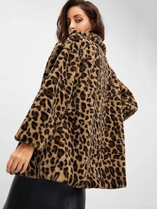 KY <strong>Plus</strong> <strong>Size</strong> 100%polyester Winter Notch Collar Leopard Print Jacket <strong>Teddy</strong> <strong>Coat</strong> Fur <strong>Coats</strong> for Women - Product Image 3
