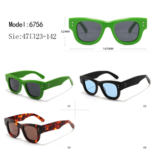 Custom Logo Acetate Sunglasses Polarized UV400 Rectangle <b>Eyewear</b> Unisex Fashion Glasses for Outdoor Wear - Product Image 3