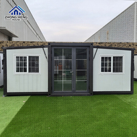 Maison conteneur préfabriquée haut de gamme de 20 pieds à double aile extensible avec toilettes, conforme aux normes AS/NZS, maison modulaire pliable pour habitation