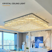 Lobby d'hôtel moderne, salon de villa, décoration de maison luxueuse, plafonnier LED carré en cristal
