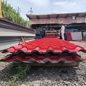 Guangqia giá rẻ màu đỏ mạ kẽm lợp Vật liệu tấm kim loại sóng thép mạ kẽm mái Bảng điều khiển mái ngói - Product Image 5