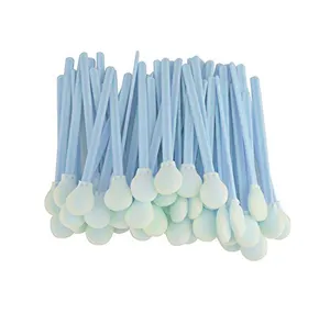 Large Round Circular Sponge Foam Tip Custom Color Polypropylene Handle Foam Solvent Swab For Printer Ink Jet Head