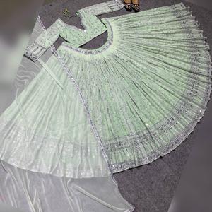 บอลลีวูดที่สวยงามออกแบบชาติพันธุ์เลฮงก้าชอลีดูปัตตาชุดผู้ใหญ่อินเดียแบบดั้งเดิมเลฮงก้าชอลีผู้หญิงสาวนูน - Product Image 5