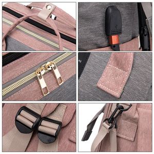 Bolsa de Pañales Impermeable Personalizada con Puerto de Carga USB, Cuna para Bebé, Sombrilla, Mochila con Cambiador - Product Image 5