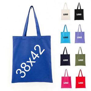 Bolsa de Compras de Lona de Algodón Reutilizable Ecológica de Diseño, 38*42 cm, con Logotipo Impreso, en Oferta - Product Image 1