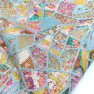 Bán Sỉ Vải Cho Váy Nữ Chất Lượng Lưới Trang Trí Vải Sequin Vải Đầm May Mặc - Product Image 3