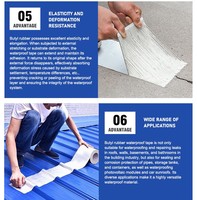 Membrana Impermeable Autoadhesiva de Caucho Butilo de Alta Viscosidad de 1 mm, 1,2 mm y 1,5 mm de Espesor para Reparación y Sellado a Prueba de Fugas