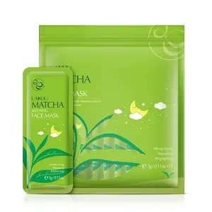 LAIKOU Travel Essentials 15 Blatt feuchtigkeit spendende Nacht feuchtigkeit nicht wasch maske Matcha Gesichts maske Schlaf creme