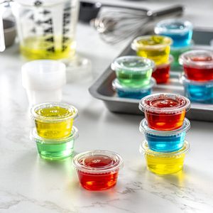 Restaurant Takeaway Deli Food Condiment Disposable Single Wall Portion <b>Sauce</b> Cup Plastic Containers with Lid 1oz 2 oz - Product Image 3