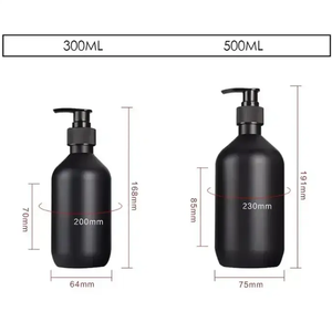 Botella de champú con bomba de loción vacía de 300ml/500ml de plástico PET negro mate de lujo para embalaje de cosméticos - Product Image 6