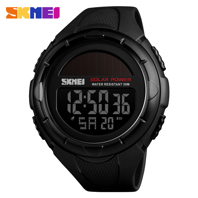 Hot Selling 5 Atm Waterproof Sport Wristwatch Men Plastic Solar Watches Skmei 1405