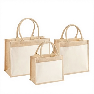 Bolsas de moda de Yute natural alternativas verdes con capacidad extraordinaria para compras de comestibles, vacaciones, playa, picnic y almuerzo - Product Image 1