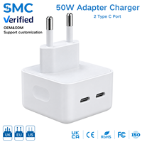 Chargeurs rapides universels Ali China Products 50W double Type-C, adaptateur de chargeur multi-ports pour téléphone, prise en charge de la personnalisation