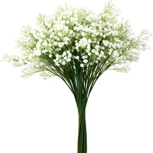 Artificiale del bambino respiro gypsophila bouquet di fiori decorazione di nozze fai da te casa del partito bianco del bambino respiro piante faux verde fiori