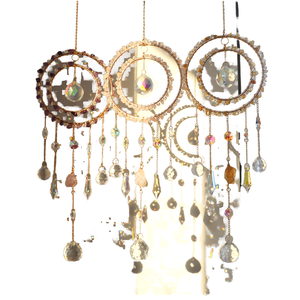 Venta al por mayor de atrapasol de cristal natural obsidiana de cuarzo transparente atrapasol colgante Feng Shui para curar la decoración del hogar carillón de viento de piedra - Product Image 1