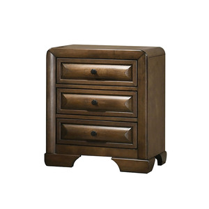 Transitional Style Nightstand 3 <b>Drawer</b> Brown Finish Bedroom Furniture - Product Image 4