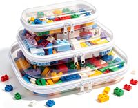 Étuis rigides transparents en PET avec fermeture éclair, pochettes transparentes à double fermeture éclair, ensemble de 3 pièces, organisateur portable pour voyages et rangement de jouets