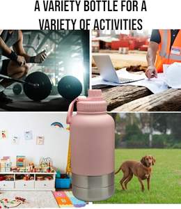 32oz 3 in 1 Insulated Stainless Steel Pet Feeder 1000ml Outdoor Travel Portable Water <b>Bottle</b> for <b>Dogs</b> - Product Image 6