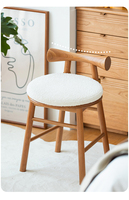 Chaise de bar, tabouret de salle à manger minimaliste nordique en bois massif, siège et dossier entièrement recouverts de cuir, meubles de comptoir hauts pour la cuisine
