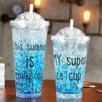 Freezing Gel Ijs Cup 16Oz Herbruikbare Custom Persoonlijke Logo Koffie Plastic Geschoren Schattige Maker Siliconen Kubus Automatisch Met Deksels