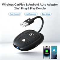 Adaptador Inalámbrico CarPlay USB-C, Dongle para Convertir CarPlay con Cable a Inalámbrico, Conexión Automática, Compatible con Android Auto para iOS iPhone