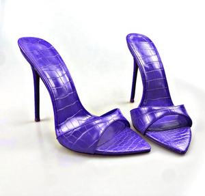 Mules à talons très hauts et bout pointu pour femmes, motif croco, couleur et étiquette personnalisables – Grande Vente - Product Image 6