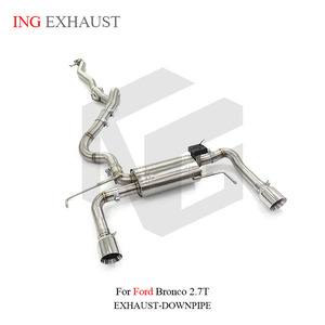 Catback de acero inoxidable ING para <span class=keywords><strong>Ford</strong></span> F150 F250 <span class=keywords><strong>Bronco</strong></span> 2,7 T con válvulas de silenciador, piezas del sistema de escape de ajuste automático - Product Image 3