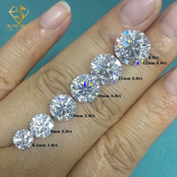 Moissanita suelta GRA, piedras redondas de moissanita de tamaño completo, color DEF, diamante moissanita VVS para anillo