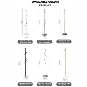 Kim loại áo Rack với đá cẩm thạch tự nhiên cơ sở lối vào áo khoác móc áo đứng với 8 Hooks cho áo khoác - Product Image 4