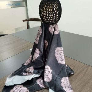 Wrap 2 in 1 With Net Head <b>Scarf</b> Silky Satin Square Headscarf Hair Bandanas Gift - Product Image 2