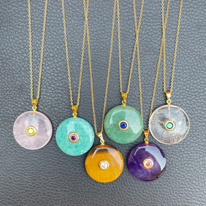 Kalung Liontin Oval Amethyst Alami dengan Bingkai Berlapis Emas Kristen untuk Dipakai Sehari-hari dan Hadiah Pesta - Product Image 5