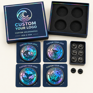 Ensemble d'épingles rondes personnalisées Aurora Ocean Holographic Black Nickel - Product Image 3