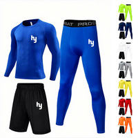 Traje Deportivo de Tres Piezas Unisex de Poliéster y Seda de Leche de Secado Rápido, Color Sólido, para Yoga, Entrenamiento y Running