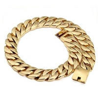 Mens 31MM Large Heavy Polished Custom Necklace Stainless Steel Plated 18K Gold Thick Chunky Cuban Curb Chain Link Necklace