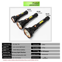 Linterna LED de Plástico para Camping, Recargable, Impermeable, Tipo-C, Portátil, con Alcance de Haz de 200-500m