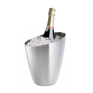Logotipo personalizado Aço Inoxidável Newfangle Metal Wine Cooler Gold Bar Wine Chillers Beer Champagne Ice Bucket