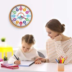 <span class=keywords><strong>Reloj</strong></span> <span class=keywords><strong>de</strong></span> Pared Redondo Homotte para Niños, 10 Pulgadas, Multicolor, Educativo, Silencioso, Analógico, Sin Tictac, para Dormitorio <span class=keywords><strong>de</strong></span> Niños y Niñas, China - Product Image 6