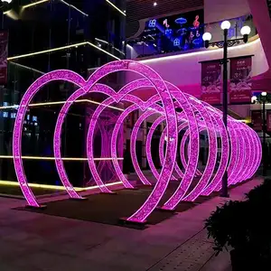 Arche de Noël à LED personnalisée avec éclairage extérieur à motif festif pour centre commercial, carré, fête et décoration de mariage