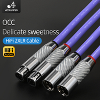 Câble audio-vidéo OCC Hifi double XLR haute performance avec prise XLR mâle/femelle plaquée rhodium en fibre de carbone pour haut-parleur et mixeur