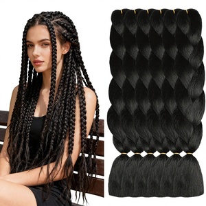 Extensiones de Cabello Sintético Jumbo African Box Braids Yaki, 5 Piezas, 24 Pulgadas, Doble Trama a Máquina, Crochet Moderno - Product Image 1